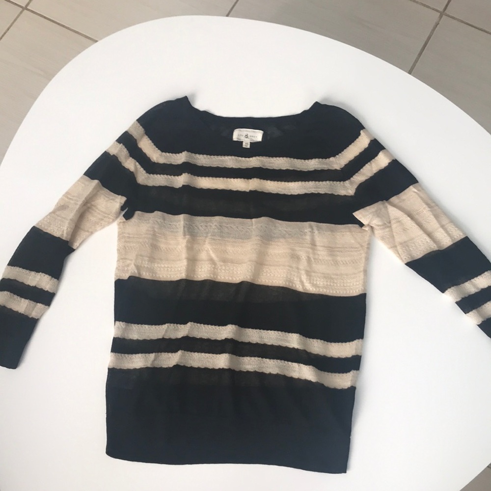 Black and Cream Lightweight Sweater